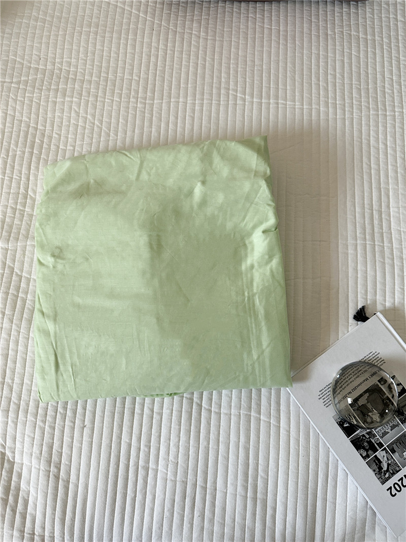 ins纯棉单件床笠纯色简约单双人床单 全棉素色单人床笠单品床垫i.