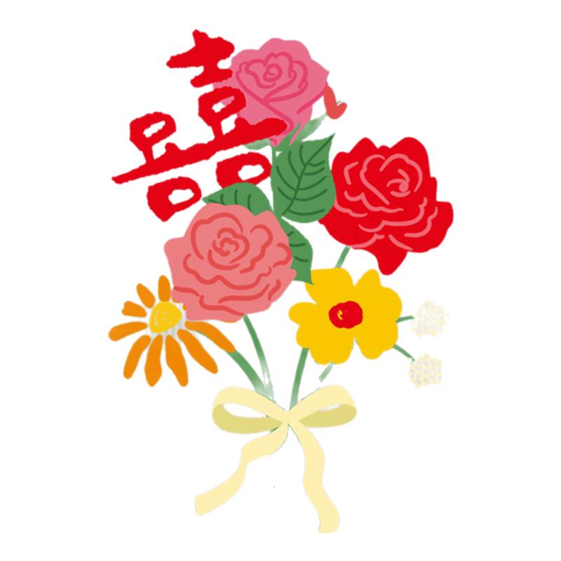 创意结婚静电贴玻璃窗贴画婚车装饰婚房布置喜字窗花贴纸婚庆用品