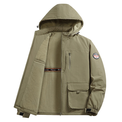 2025春秋季薄款外套男款运动休闲冲锋衣防风工装男装宽松大码夹克