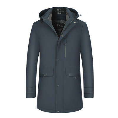 皮尔卡丹鹅绒休闲中长款羽绒服厚