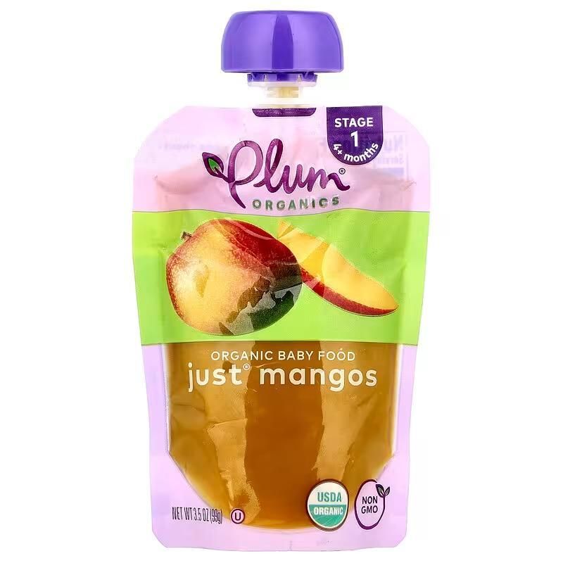Plum Organics有机4月+婴儿芒果泥99g宝宝营养天然水果泥果蔬蓉版
