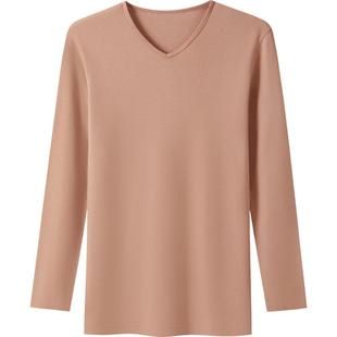 三枪保暖上衣男情侣秋冬新品圆领纯棉打底衫抗静电保暖秋衣女单件