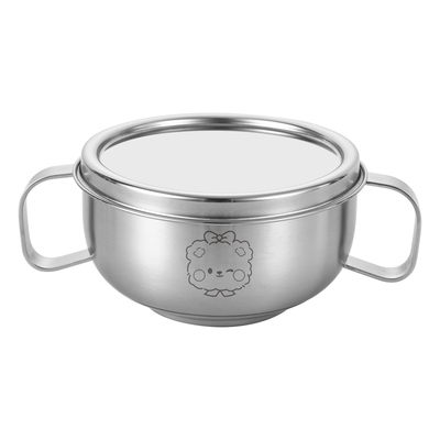 可爱图案宝子吃饭香双层不烫手