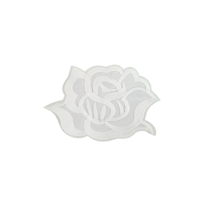 大号白色牡丹花羽绒服布贴刺绣章酒店桌布补丁带胶可烫牡丹花补贴