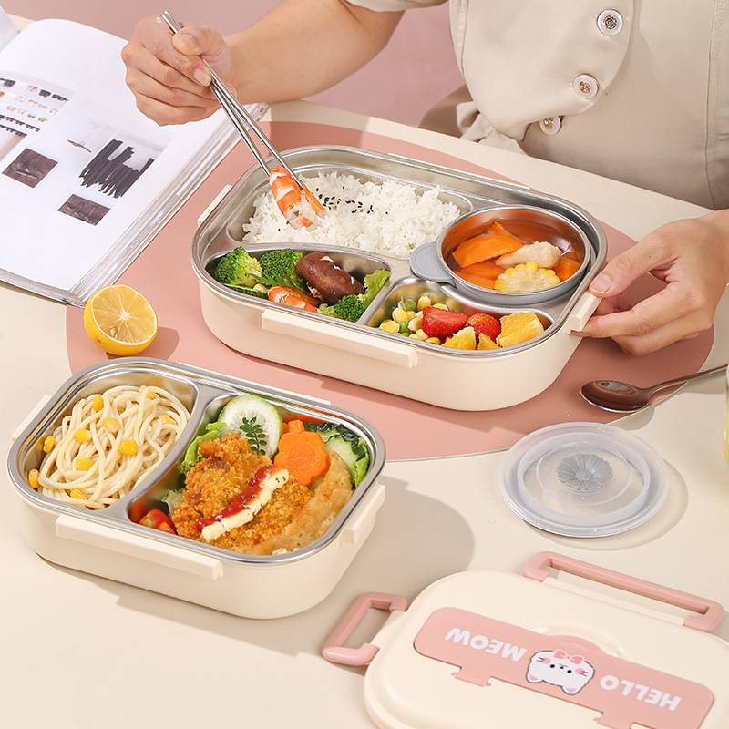 304不锈钢保温饭盒餐盘便当盒午餐盒上班族学生微波炉