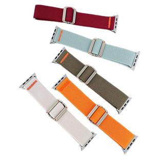 适用iwatch10工装机械方扣尼龙表带苹果手表S11/ultra编织弹力回环applewatch9/8/7/6男女运动超舒适新款腕带