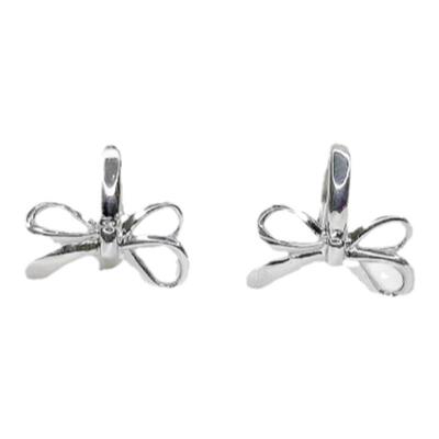 甜美铜镀合金蝴蝶结耳环