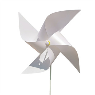 纯白色四叶大风车婚纱拍摄道具风车装饰户外旋转幼儿园玩具小风车