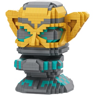 三星堆文创摆件中国积木拼装微颗粒成年高难度考古大祭司耐心培养