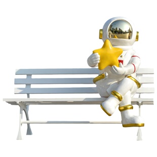 卡通太空人雕塑宇航员大摆件科技馆航天火箭主题网红打卡发光装饰