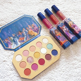 现货美国Colourpop卡泡迪士尼Disney公主眼影盘唇釉高光口红腮红