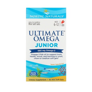 /Nordic青少年Junior咀嚼胶囊6+鱼油Omega草莓味90粒6-12岁/28.01