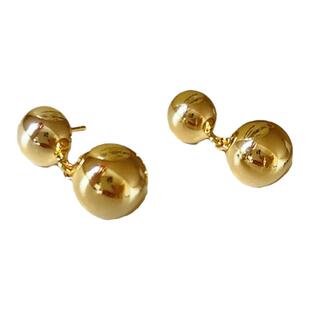 Aililyba韩国进口简约金属小金球银球高级感小众设计耳饰耳钉女