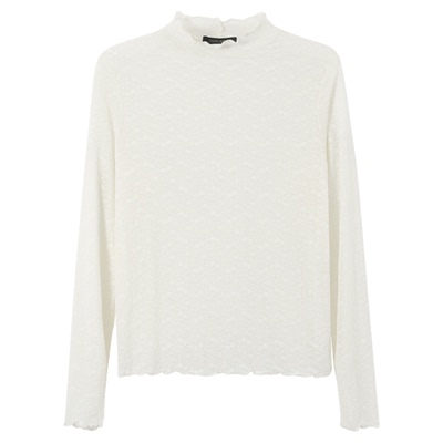 bbfer本依凡冬亲肤舒适白色半高领长袖针织衫打底衫内搭女0055