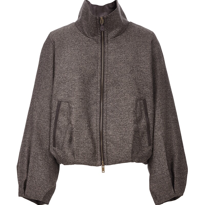 ONLY立领廓形正肩棉服