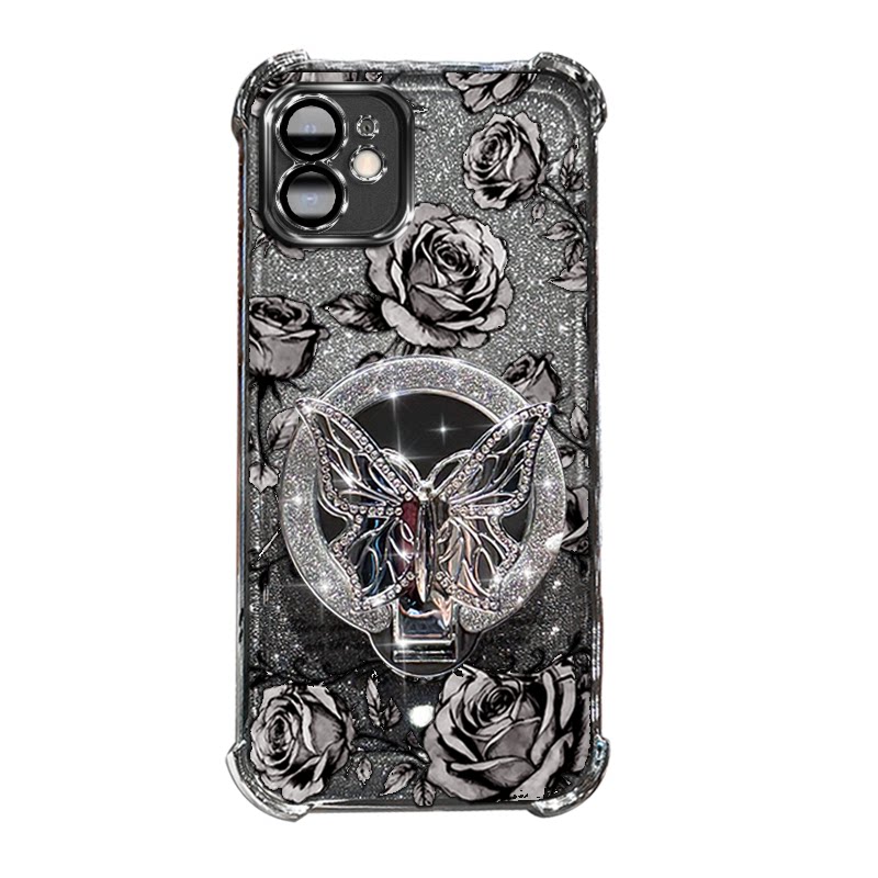 适用iPhone11手机壳印花闪粉