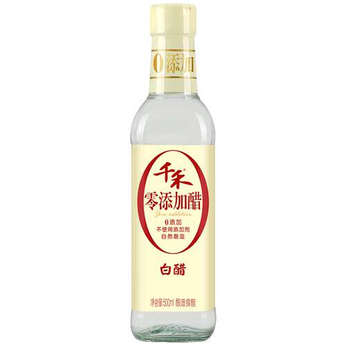 千禾0醋白醋500ml粮食酿造米醋洗脸泡果白醋传统酿造泡果醋家用