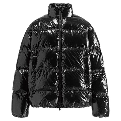 IDLE IDOL 新国标85鸭绒防风亮面立领面包保暖休闲百搭御寒羽绒服