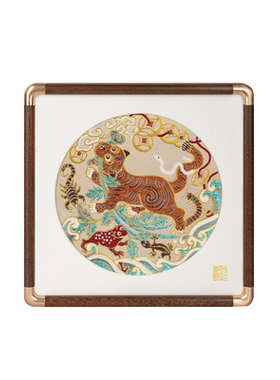 蜀江锦院虎镇五毒蜀锦框画非遗礼品节日礼端午礼居家吉物吉祥礼赠