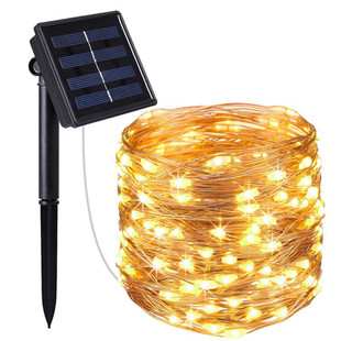 太阳能铜线灯串LED星星彩灯闪灯串灯满天星户外露营防水装饰灯泡