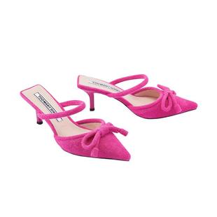 [明星同款]Toomanyshoes开运桃花多巴胺尖头高跟包头凉拖鞋女外穿