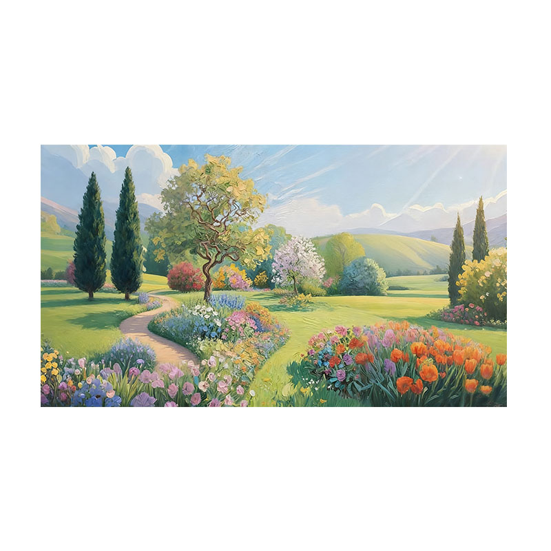 大芬村莫奈花园奶油风手绘油画