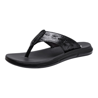 男士夏季透气防滑鳄鱼纹人字拖