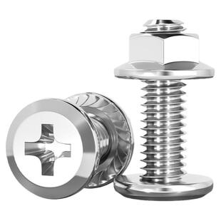 天卓五金304不锈钢倒边平头十字螺丝螺母套装法兰家具M4M5M6M8M12