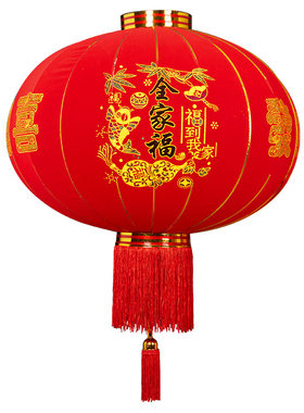 户外装饰绒布圆形大红灯笼