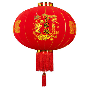 2024新款新年大红宫灯植绒户外春节大门阳台绒布喜庆街道装饰灯笼