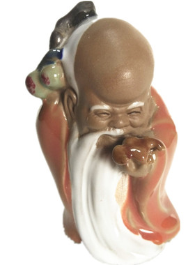 石湾公仔福寿双全陶瓷小号工艺品