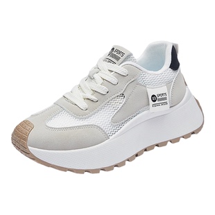 厚底女鞋2026夏季新款网面透气阿甘运动鞋配阔腿裤的老爹鞋显脚小