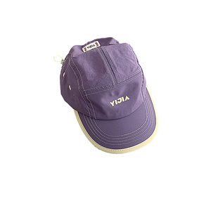 儿童鸭舌帽女童速干简约防晒遮阳帽子原创自制烫标字母棒球帽男童