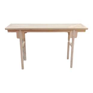 新中式实木玄关桌靠墙老榆木禅意简约轻奢端景台仿古条案供桌白茬