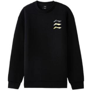 李宁运动卫衣男子2026秋冬季休闲圆领加绒保暖舒适宽松套头衫