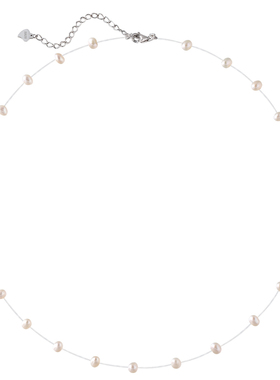 【买3免1】纯银淡水珍珠鱼线项链女 送妈妈冬天配毛衣轻奢小众链