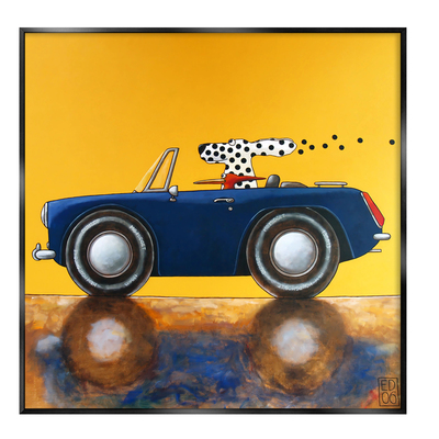 免打孔狗狗可爱小动物儿童房卧室床头装饰画挂墙画宠物店卡通挂画