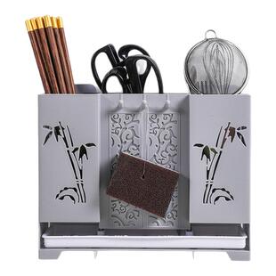 多功能家用壁挂式筷子收纳盒刀架筷子笼厨房勺子筷子盒沥水筷子筒