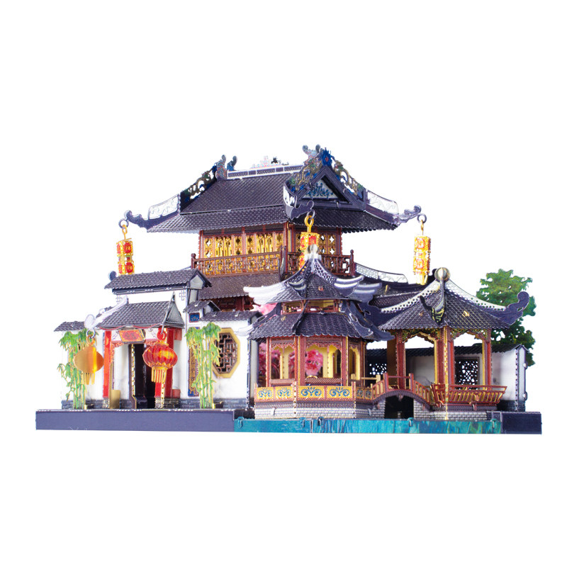 艺模苏式园林国风金属拼装模型