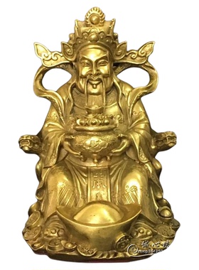 纯铜财神爷铜像摆件文财神爷范蠡