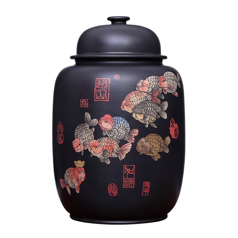 建水紫陶357克饼32饼大茶缸