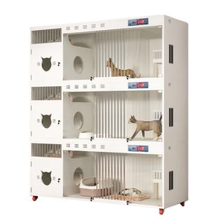 实木猫笼三层家用室内猫柜恒温猫别墅大空间猫繁育笼猫舍大号猫窝
