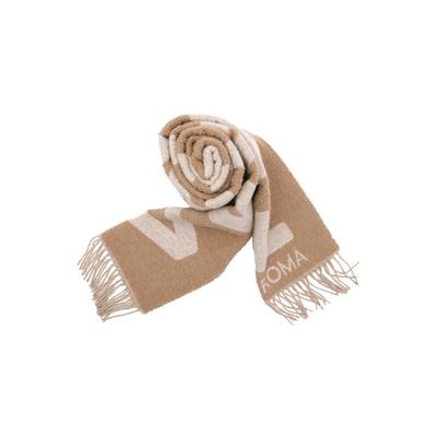 【自营】FENDI芬迪logo标志女士羊毛绒线流苏长款围巾披肩丝巾