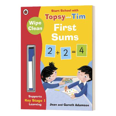英文原版 Wipe Clean First Sums Start School with Topsy and Tim 可重复擦写练习 加法 英文版 进口英语原版书籍