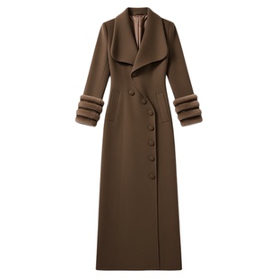 轻熟御姐风毛呢外套女2025冬季新款中长款收腰显瘦气质呢子大衣