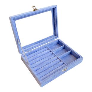 耳钉耳环收纳盒子饰品防尘首饰收纳盒耳夹耳坠耳线整理珠宝箱带盖