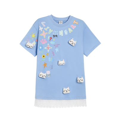 livheartkids女童印花短袖T恤