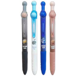 一木林星系帝国星球笔按动式解压笔创意圆滚滚转转笔黑色0.5mm高颜值ins风黑笔CS双珠速干刷题笔学生签字笔