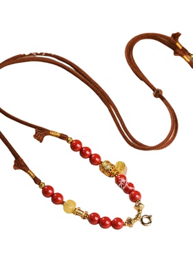 新中式朱砂手工编织百搭吊坠绳