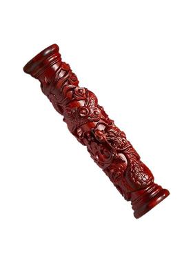 天然紫檀木雕盘龙柱实木家居装饰文玩饰品降龙柱生肖龙摆件礼物品